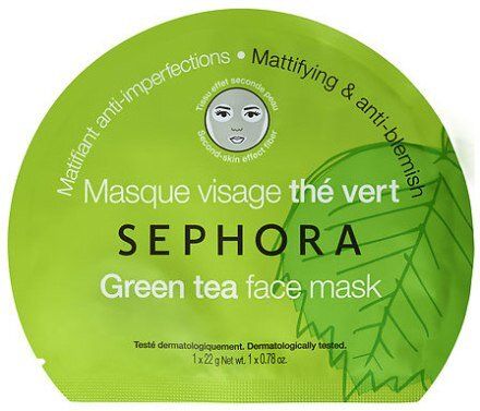Матуюча тканинна маска для обличчя "Зелений чай" Sephora Green Tea Face Mask