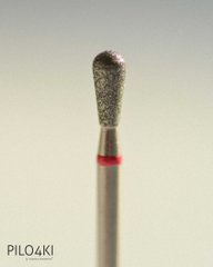 Насадка для фрезера алмазная, красная (груша) 7 мм